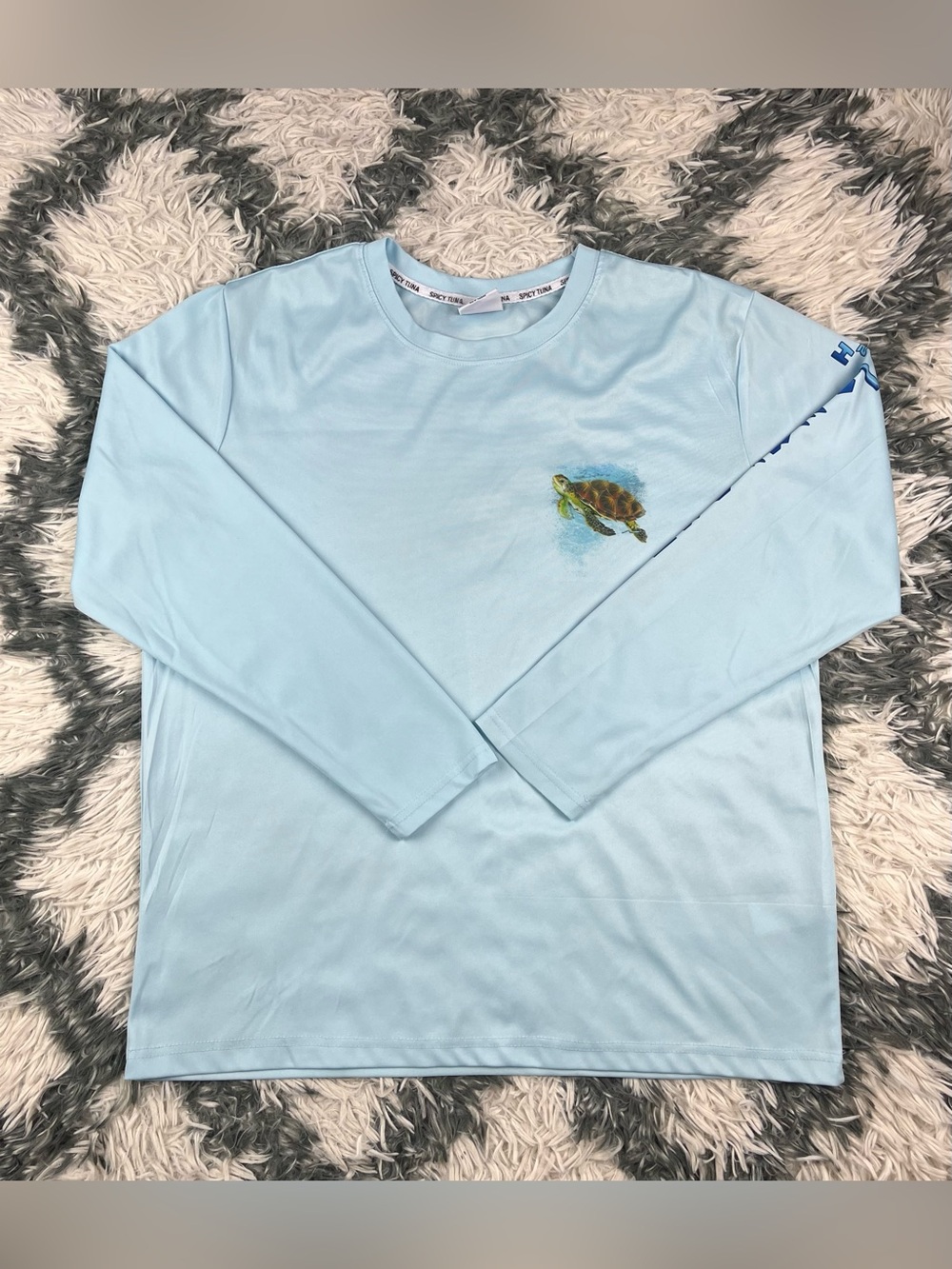 Spicy Tuna Coastal Outfitters Men’s Light Blue Long Sleeve Fishing Shirt Size L